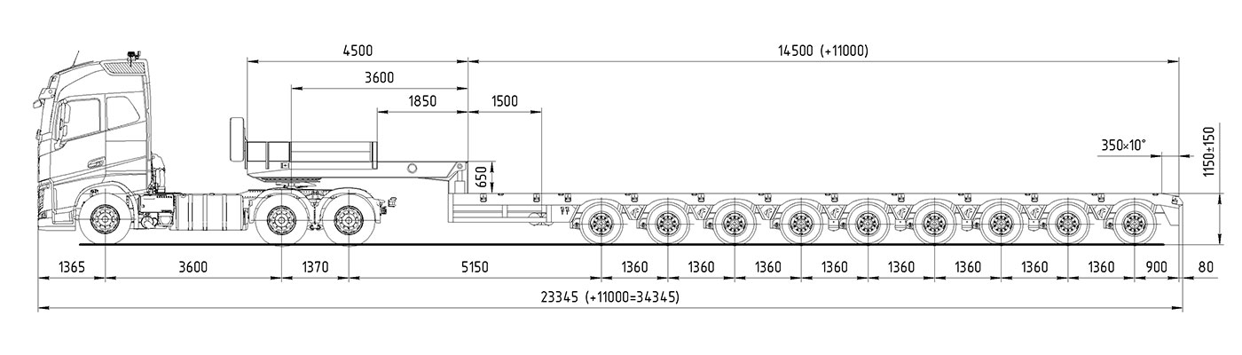 VOLVO FH-TRUCK 6х4	Faymonville STNZ-9WA
